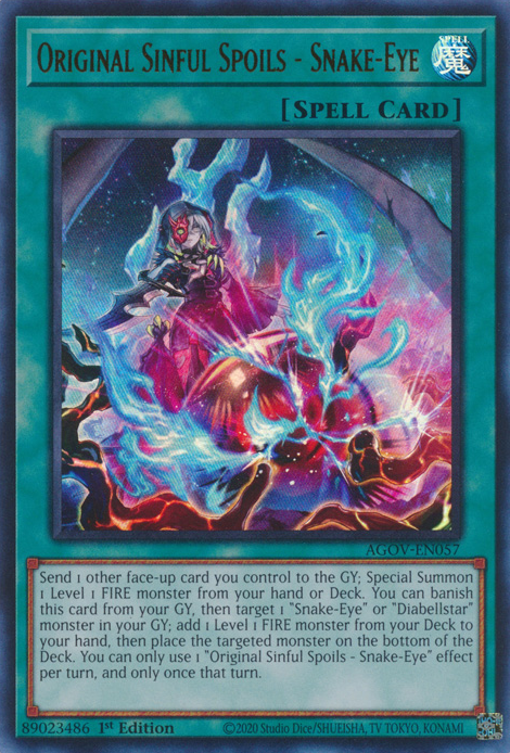 Original Sinful Spoils - Snake-Eye (AGOV-EN057) Ultra Rare - Near Mint