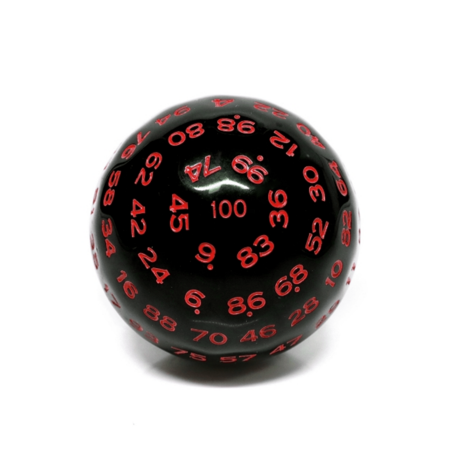 HDD-36: d100 - Opaque Black w/ Red