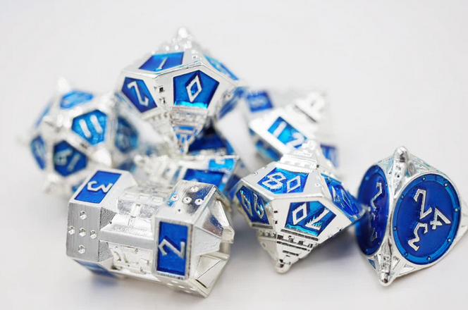 Dice 51: Interstellar Indigo RPG Metal Dice Set