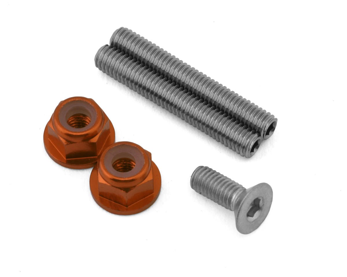 175RC Mugen MSB1 Stainless Steel "Ti-Look" Lower Arm Studs Set (Orange)