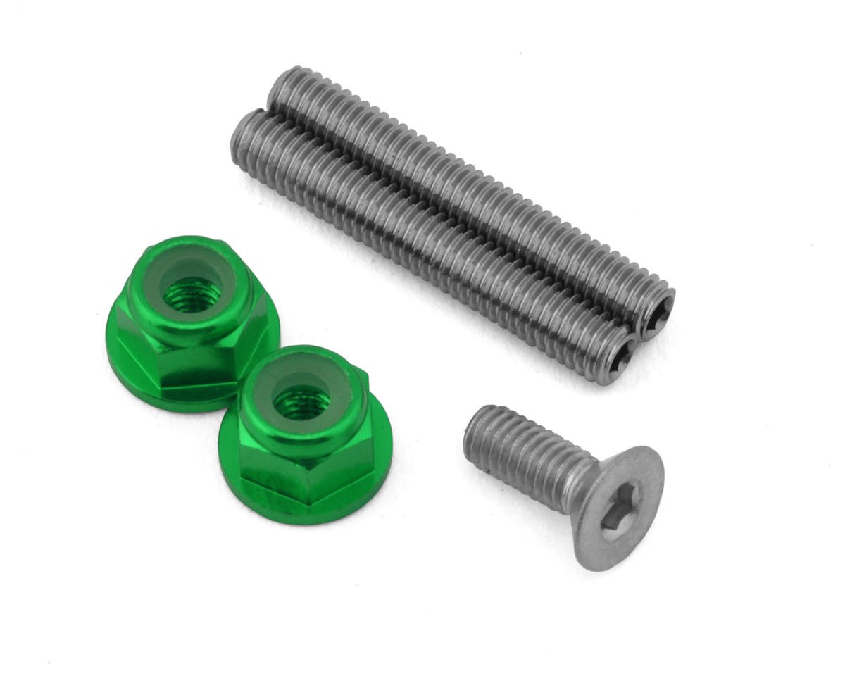 175RC Mugen MSB1 Stainless Steel "Ti-Look" Lower Arm Studs Set (Green)