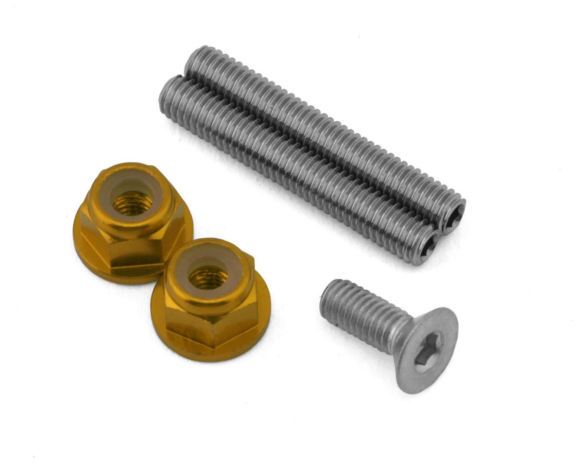 175RC Mugen MSB1 Stainless Steel "Ti-Look" Lower Arm Studs Set (Gold)