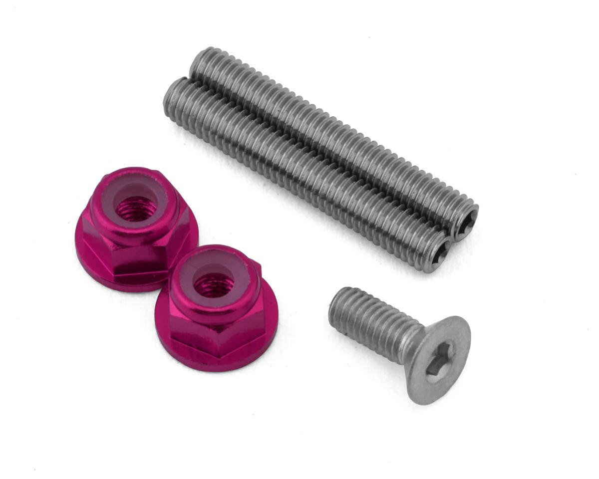 175RC Mugen MSB1 Stainless Steel "Ti-Look" Lower Arm Studs Set (Pink)