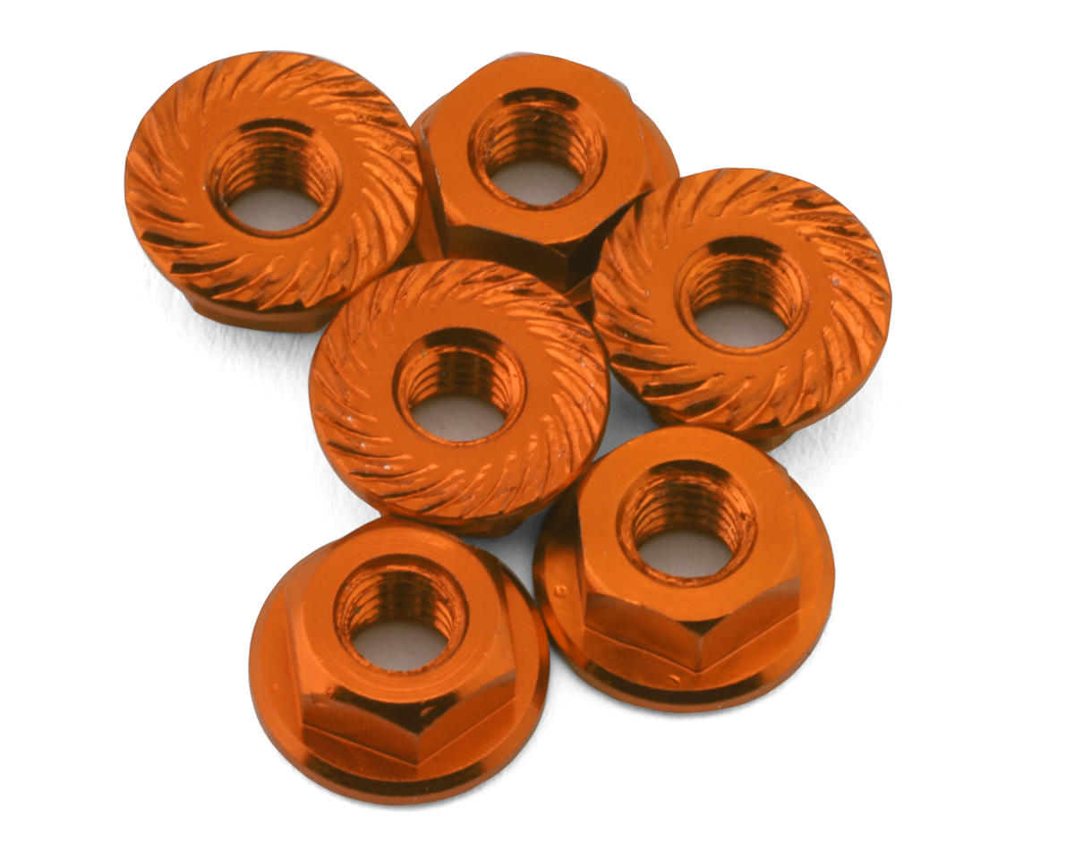 175RC Team Associated RC10B74.2D CE Aluminum Serrated Wheel Nuts (Orange) (6)