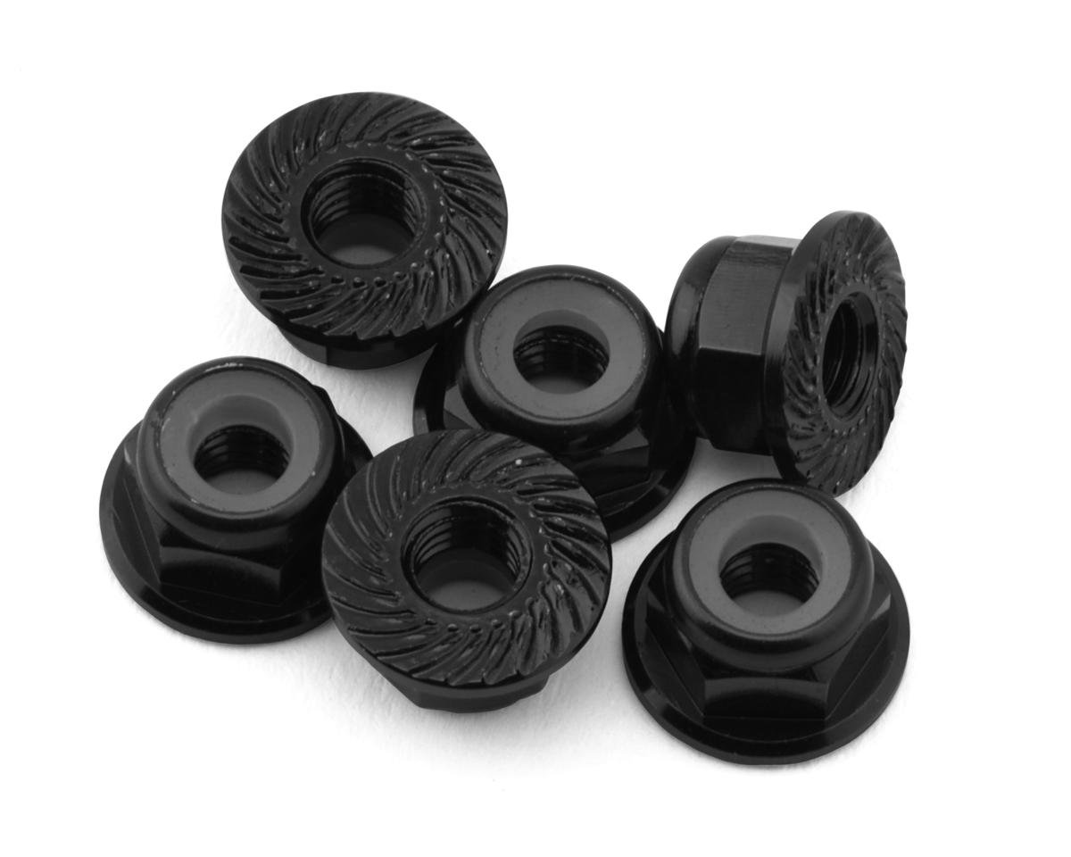 175RC Team Associated RC10B74.2D CE Aluminum Serrated Locking Wheel Nuts (Black) (6)