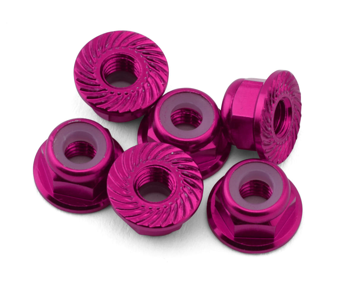 175RC Team Associated RC10B74.2D CE Aluminum Serrated Locking Wheel Nuts (Pink) (6)
