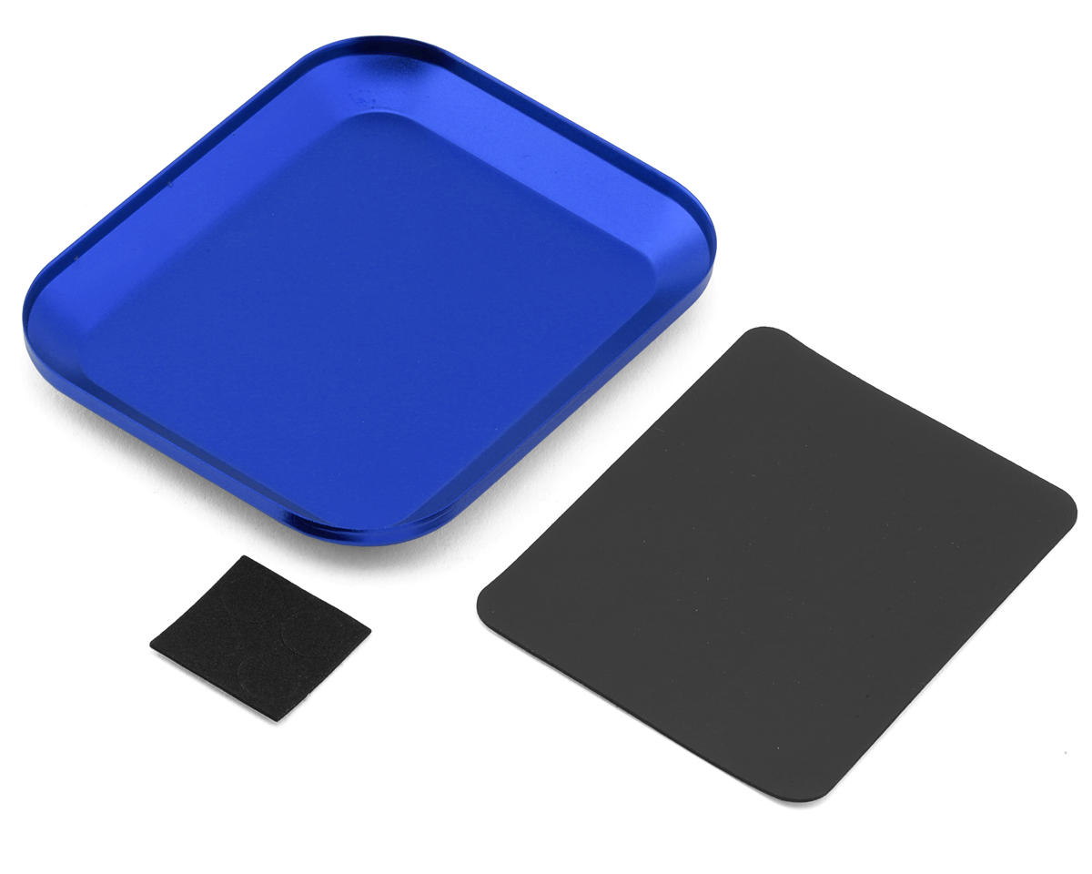 175RC Small Aluminum Parts Tray & Magnetic Screw Catcher (Blue) (4.2x3.5in) (107.88x89mm)