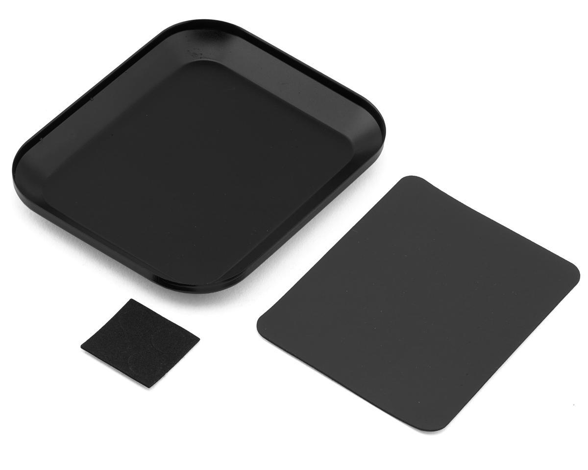 175RC Small Aluminum Parts Tray & Magnetic Screw Catcher (Black) (4.2x3.5in) (107.88x89mm)