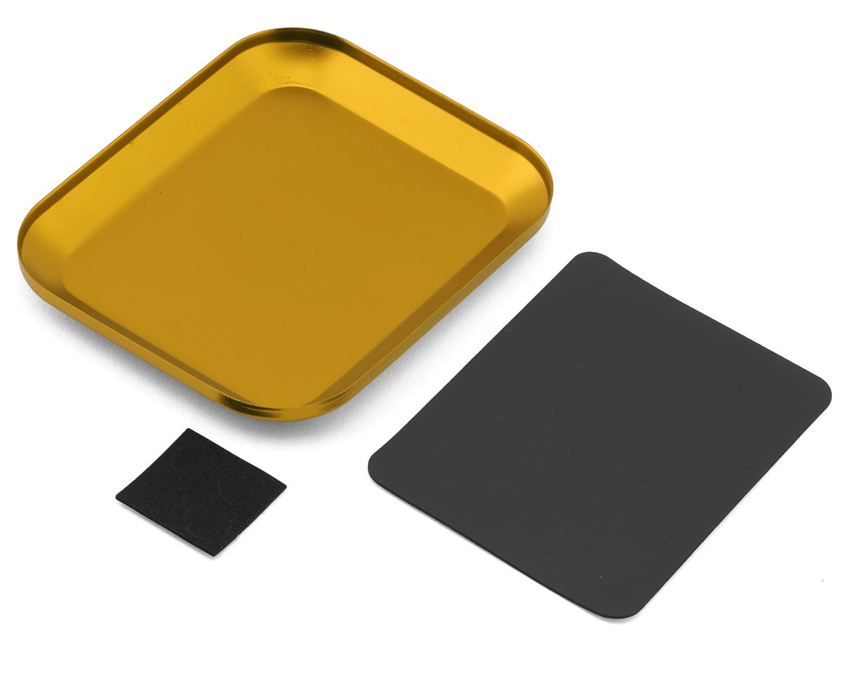 175RC Small Aluminum Parts Tray & Magnetic Screw Catcher (Gold) (4.2x3.5in) (107.88x89mm)