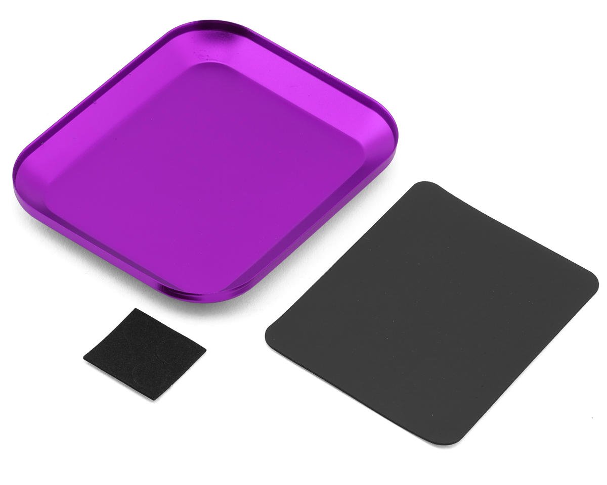 175RC Small Aluminum Parts Tray & Magnetic Screw Catcher (Purple) (4.2x3.5in) (107.88x89mm)
