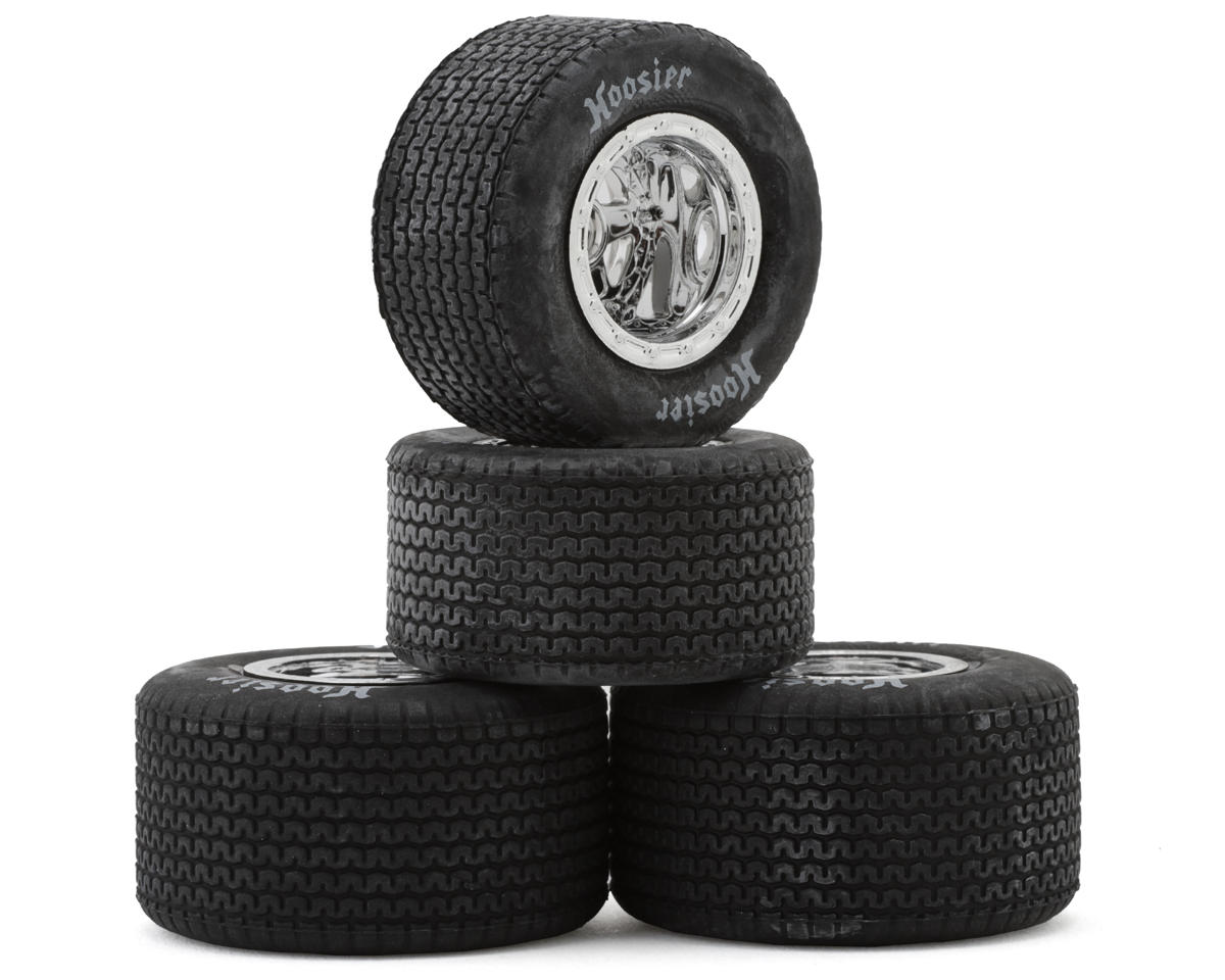 1RC Racing Pre-Mounted 1/18 EDM Hoosier Tires (Chrome) (4) (F/R) (Soft)
