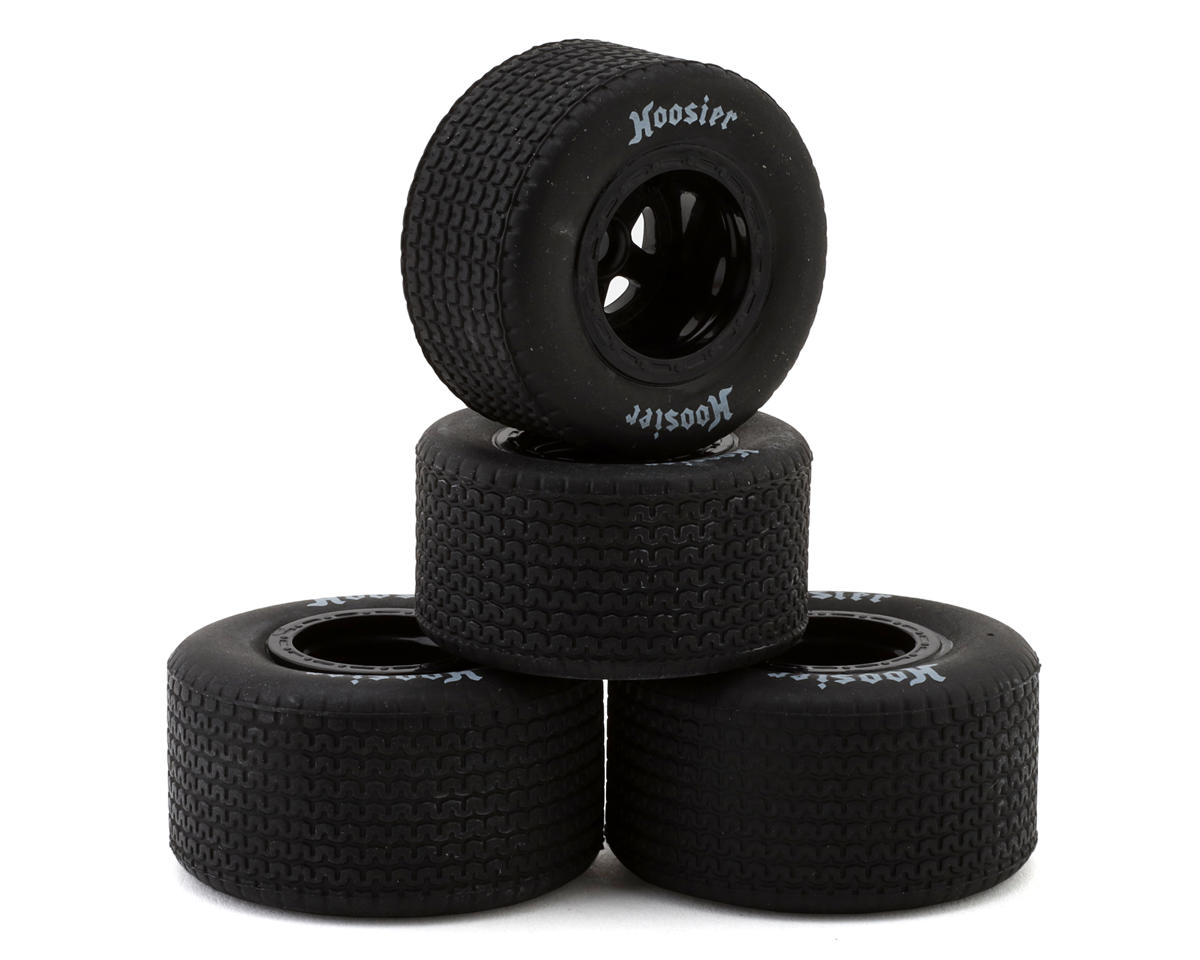 1RC Racing Pre-Mounted 1/18 EDM Hoosier Tires (Black) (4) (F/R) (Soft)