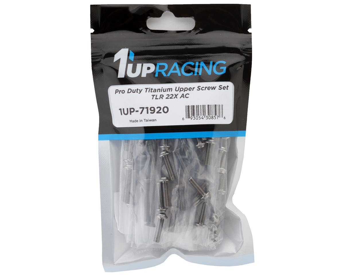 1UP Racing TLR 22X AC Pro Duty Titanium Upper Screw Set (Silver) (68)