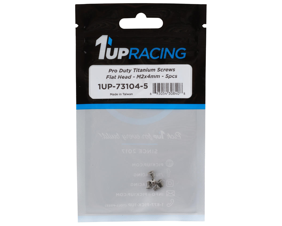 1UP Racing Titanium Pro Duty Flat Head Screws (5) (2x4mm)