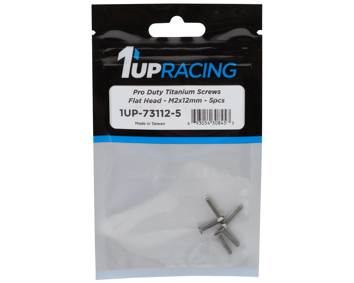 1UP Racing Titanium Pro Duty Flat Head Screws (5) (2x12mm)