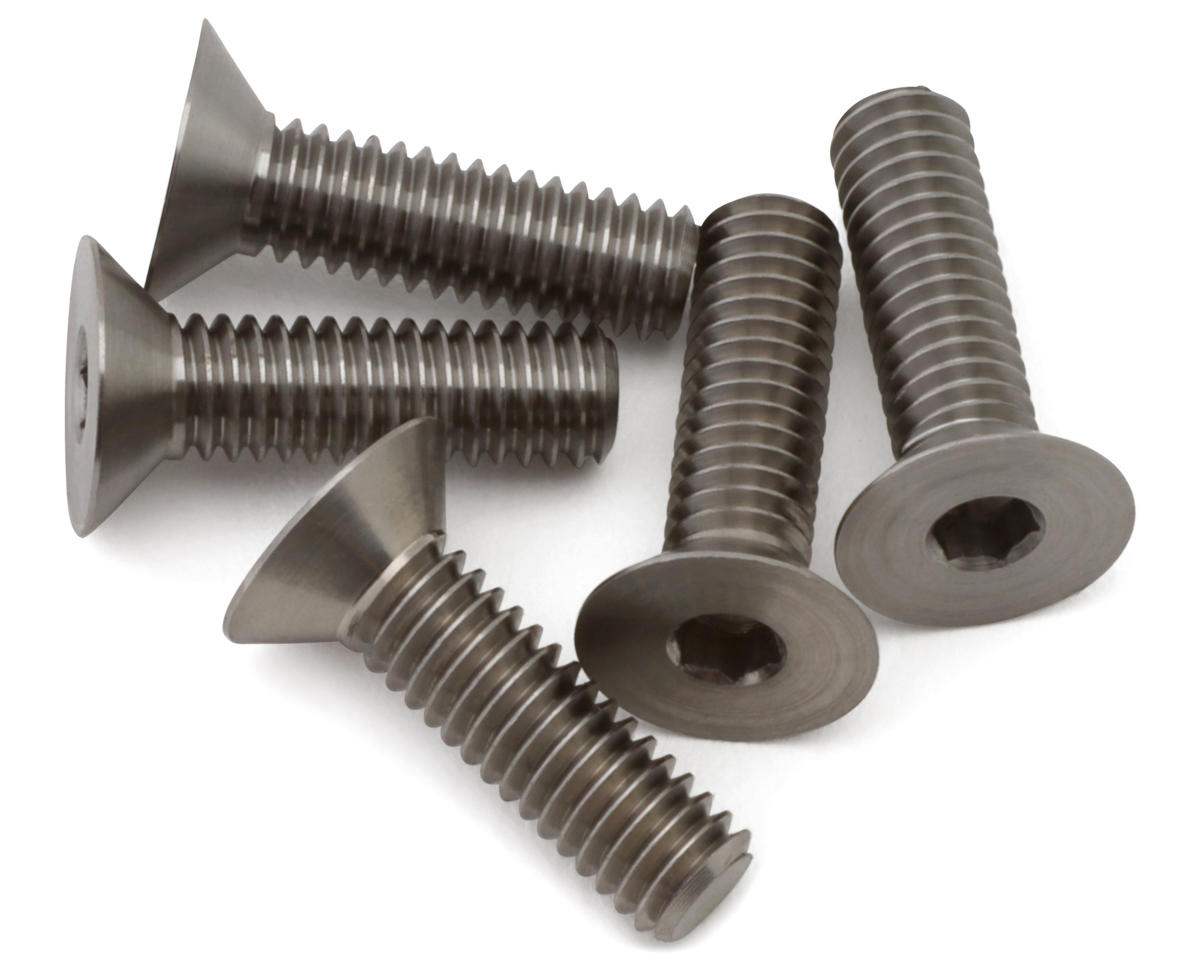 1UP Racing M4 Pro Duty Flat Head Titanium Screws (5) (4x14mm)