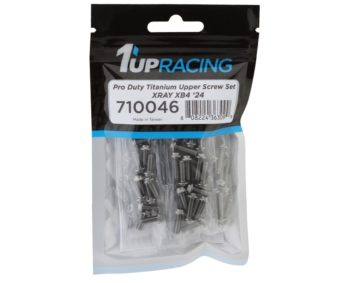 1UP Racing Xray XB4 2024 Pro Duty Titanium Upper Screw Set (Raw Titanium) (89)