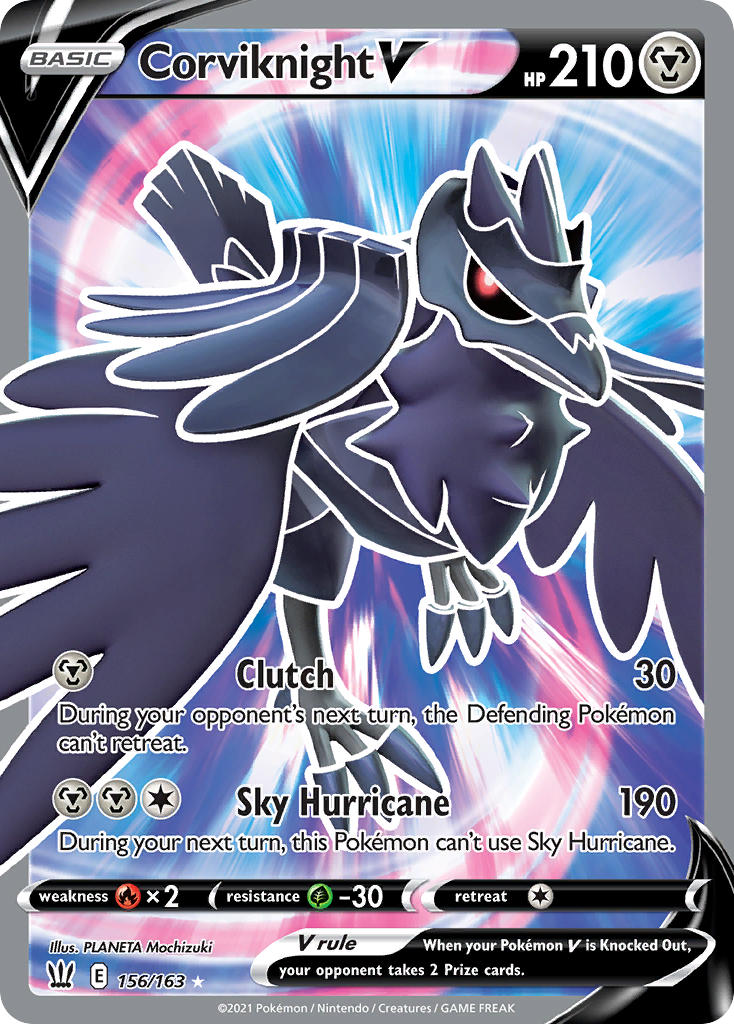 Corviknight V (Full Art) - 156/163 (SWSH05) Ultra Rare - Near Mint Hol