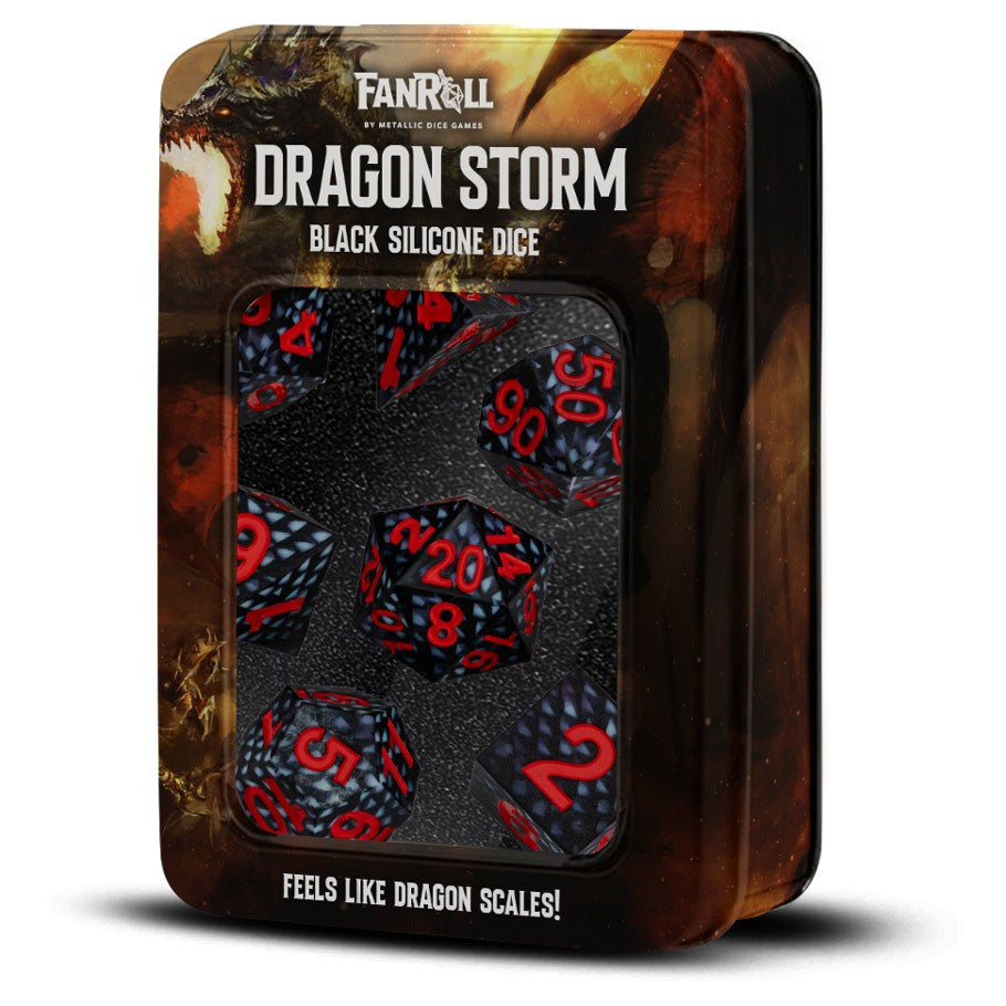 Fanroll by MDG: Dragon Storm - Silicone Dice: Black Dragon Scales 7-Se