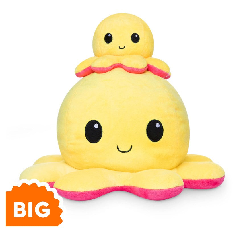 Reversible BIG Plush: Octopus - Yellow & Red