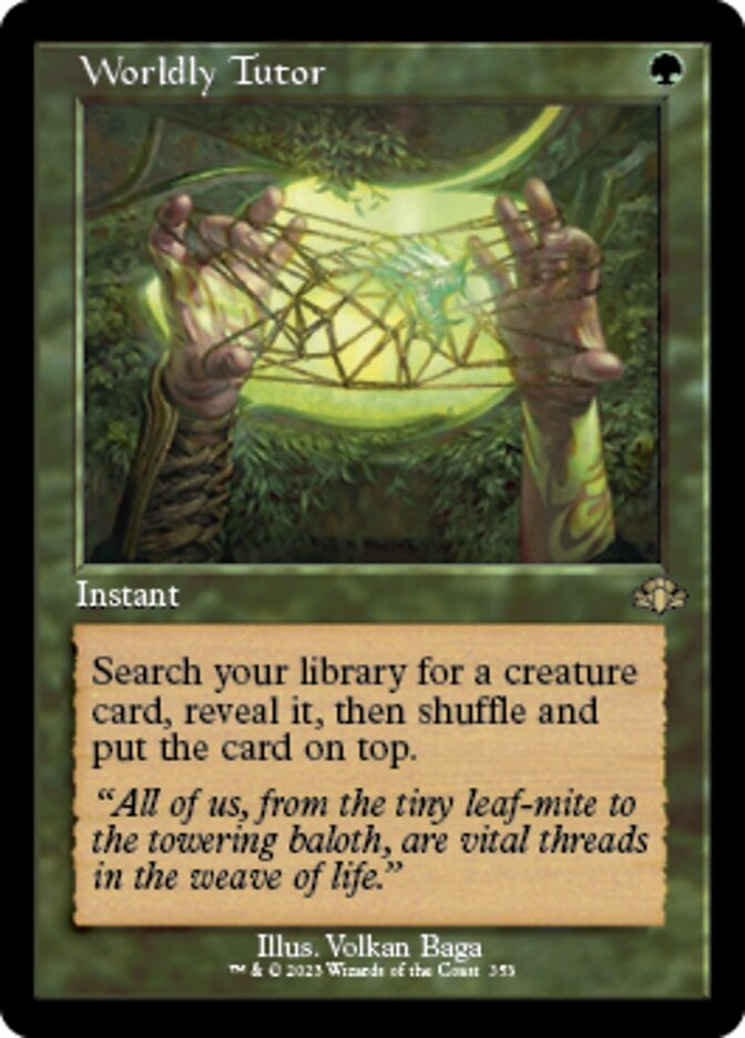Worldly Tutor [#353 Old Frame Bonus Sheet] (DMR-R)