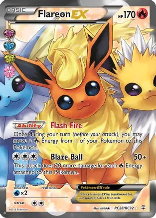 Flareon EX (Full Art) - RC28/RC32 (GEN:RC) Ultra Rare - Light Play Hol