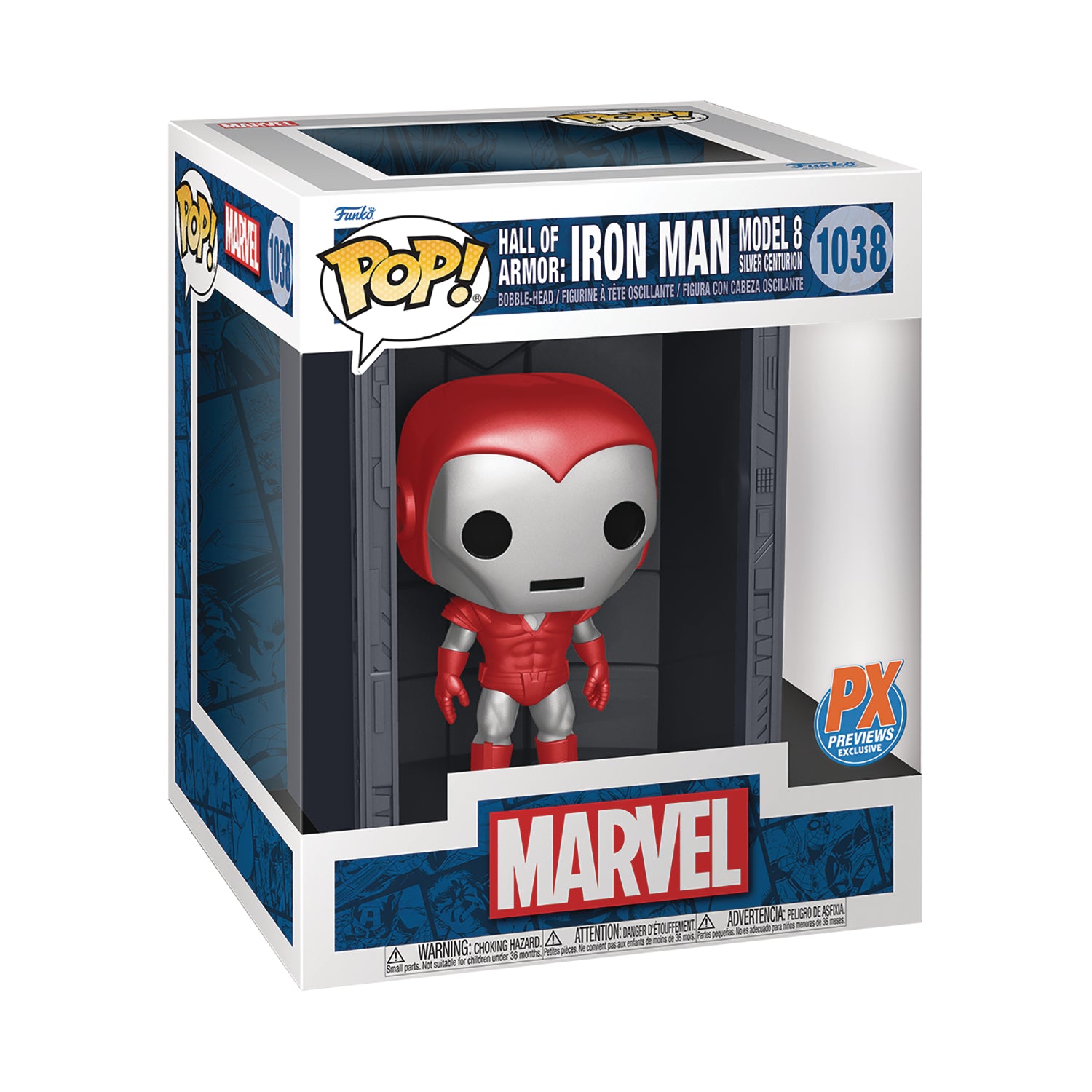 POP Figure Deluxe: Marvel Hall of Armor #1038 - Iron Man Model 8 Silve