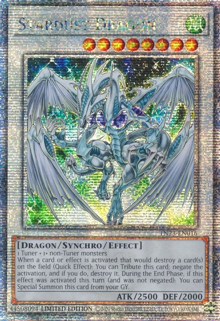 Stardust Dragon (TN23-EN016) Quarter Century Secret Rare - Near Mint L
