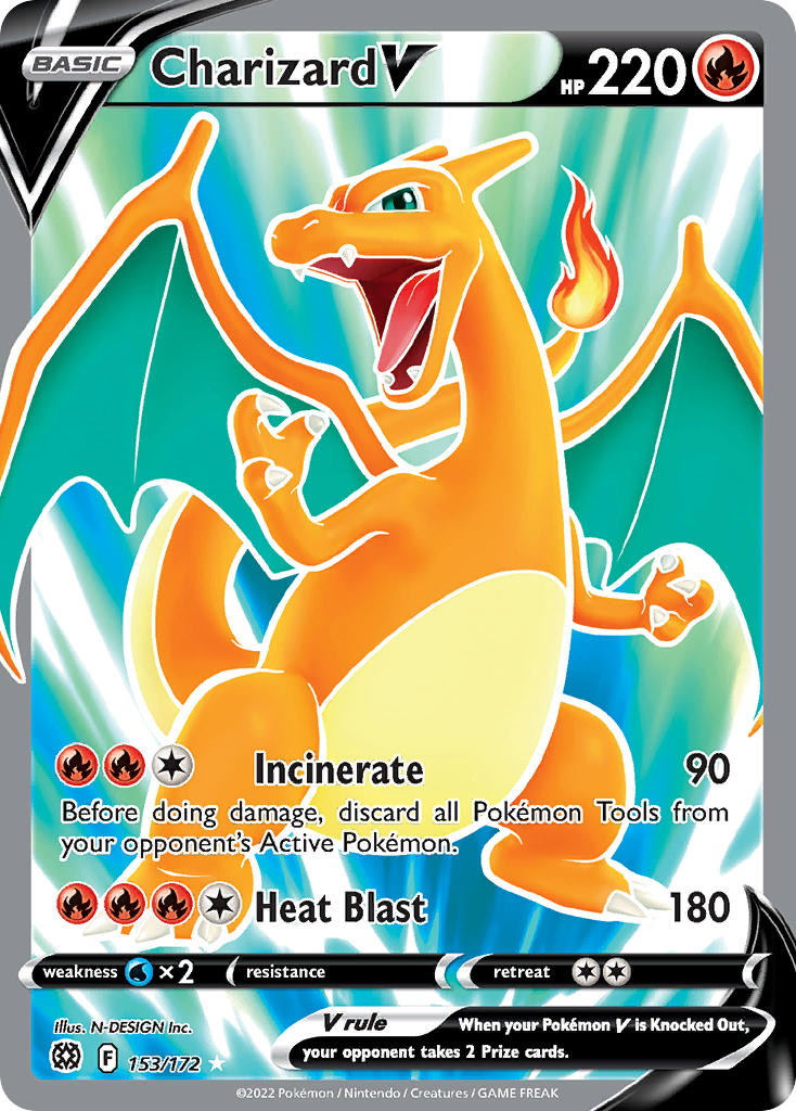 Charizard V (Full Art) - 153/172 (SWSH09) Ultra Rare - Near Mint Holof