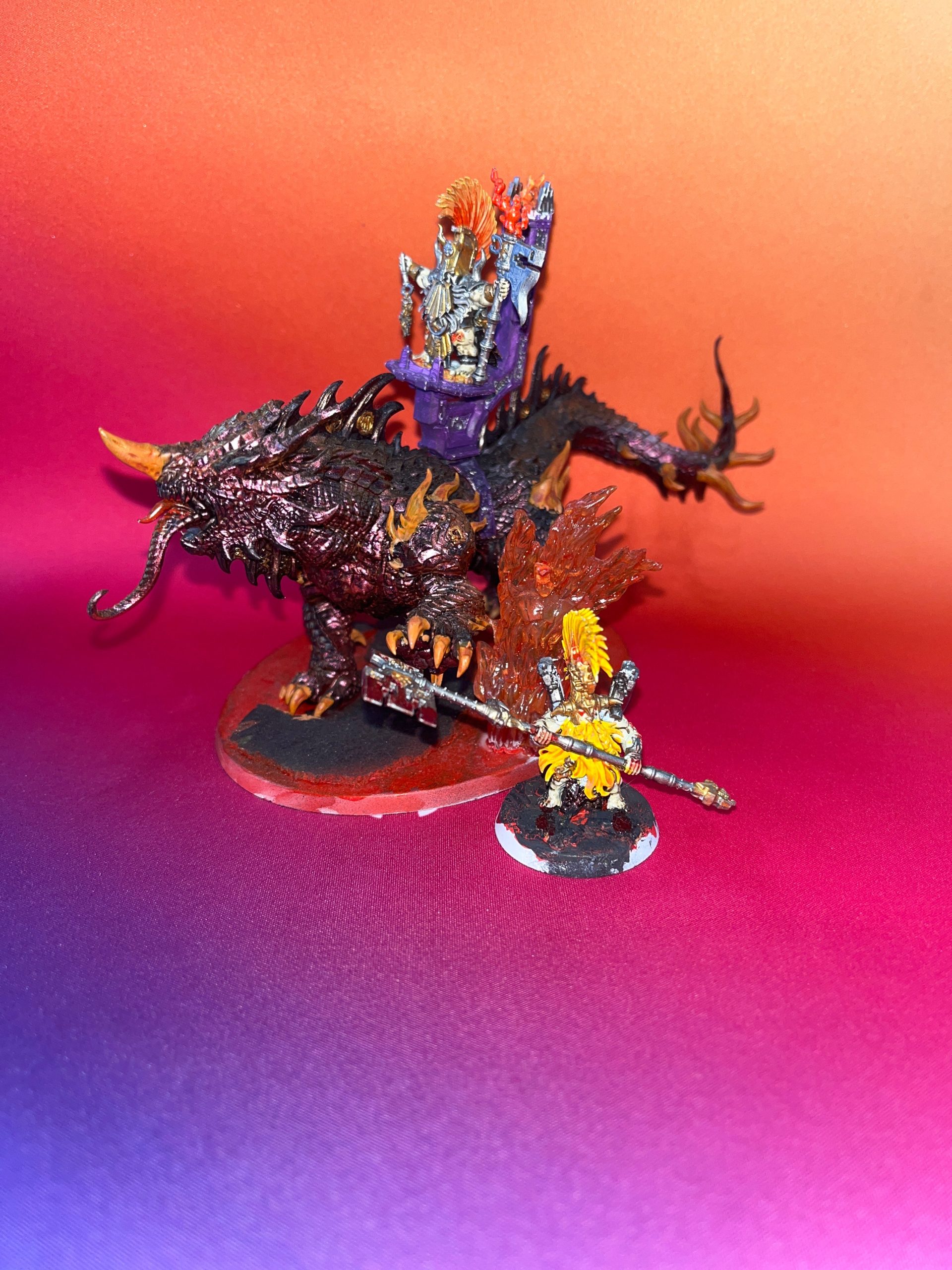 AoS: Fyreslayers - Auric Runefather on Magmadroth (USED)