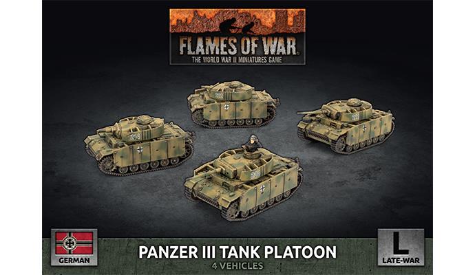 Flames of War: WWII: German (GBX195) - Panzer III Tank Platoon (x4 Pla