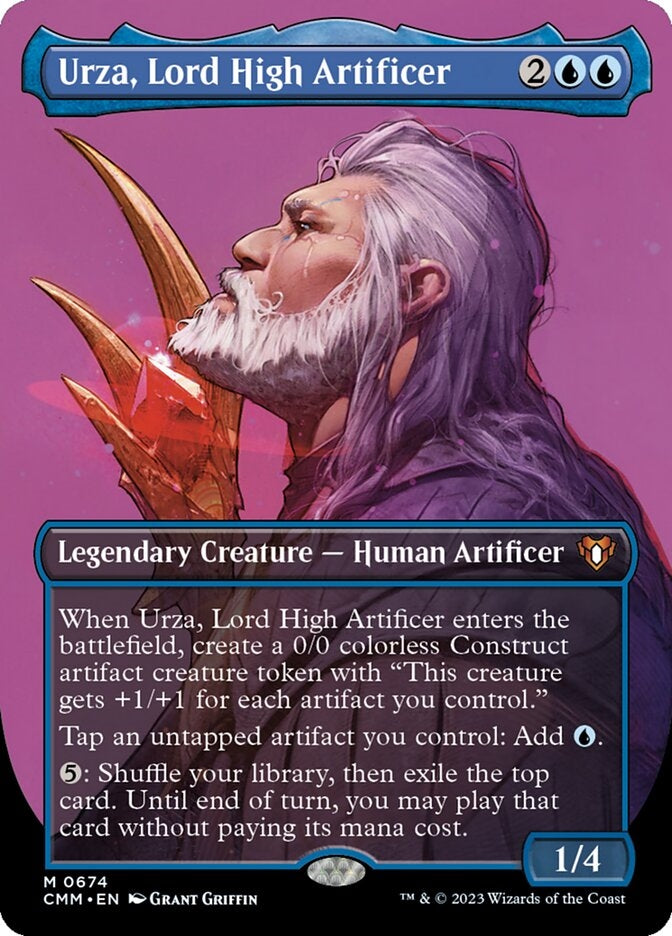 Urza, Lord High Artificer [#0674 Borderless Profile] (CMM-M)