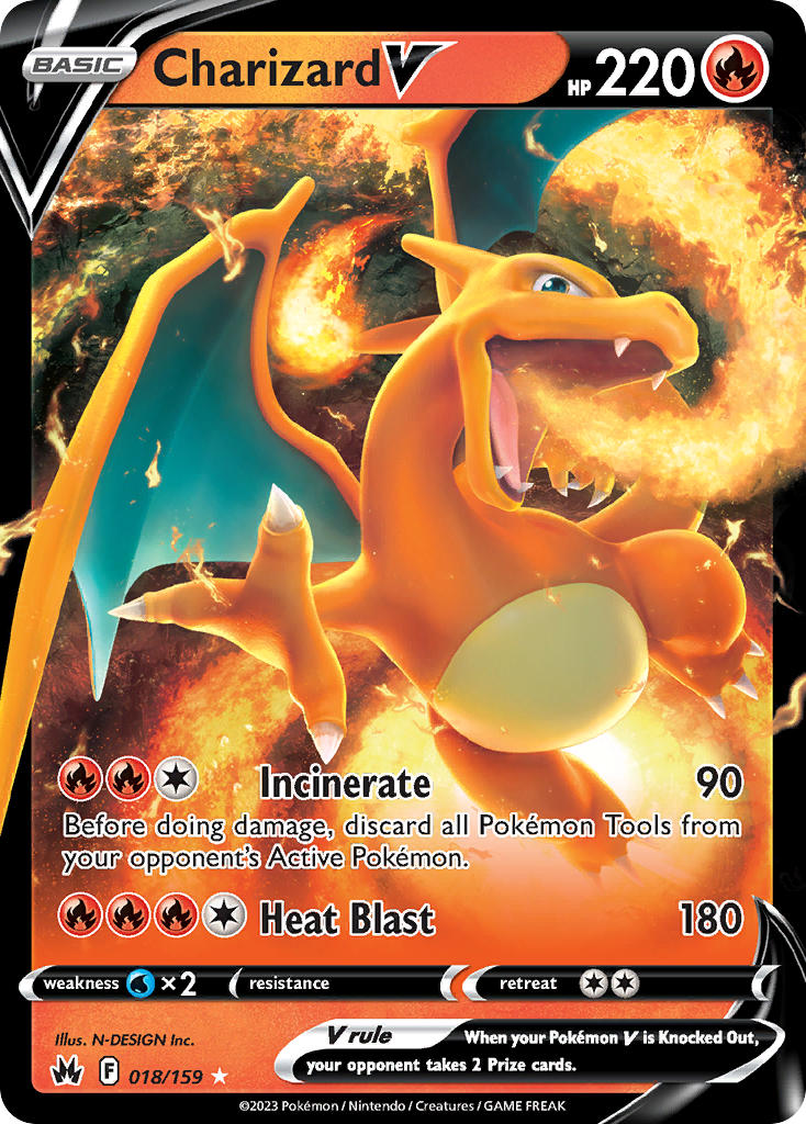 Charizard V - 018/159 (CRZ) Ultra Rare - Near Mint Holofoil