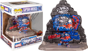 POP Figure Deluxe: Marvel Street Art #0752 - Captain America (GameStop