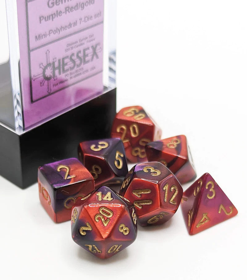 CHX20626: Gemini - Mini Poly Set Purple-Red w/gold (7)