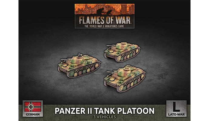 Flames of War: WWII: German (GBX183) - Panzer II Tank Platoon (x3 Plas