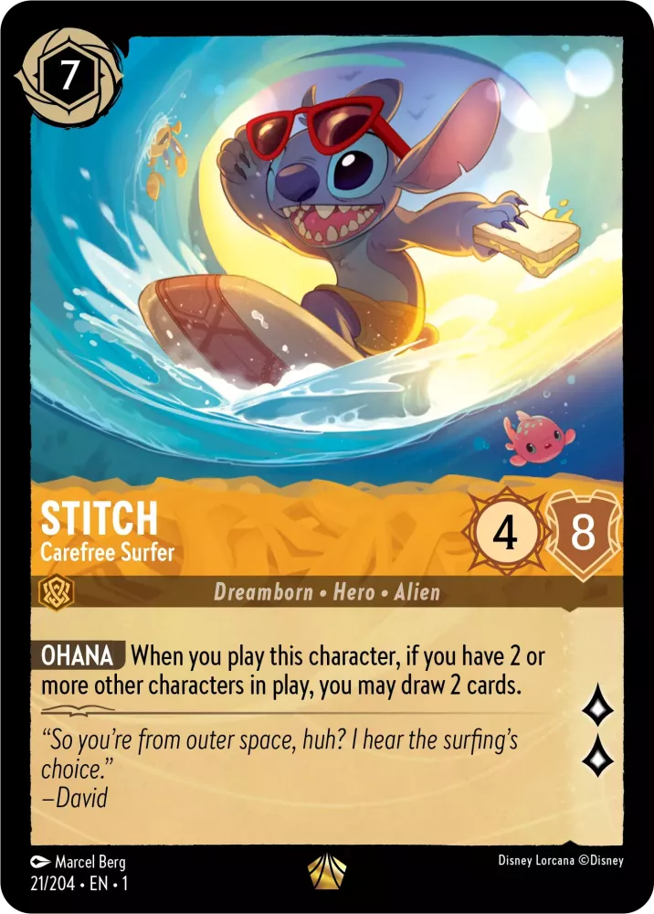 Stitch - Carefree Surfer (The First Chapter 21/204) Legendary - Near M