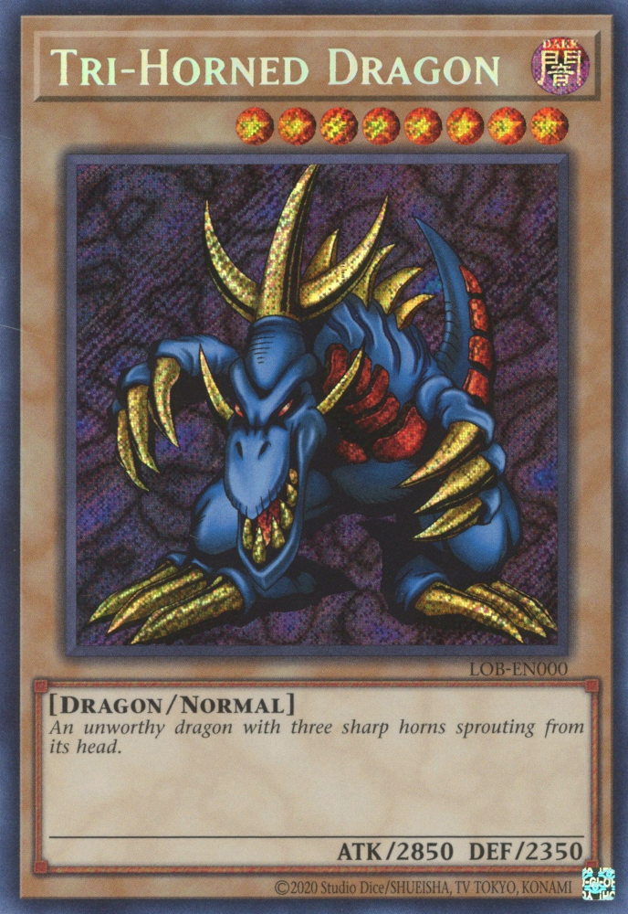 Tri-Horned Dragon (LOB-EN000 (c) 2020 25th Anniversary) Secret Rare -