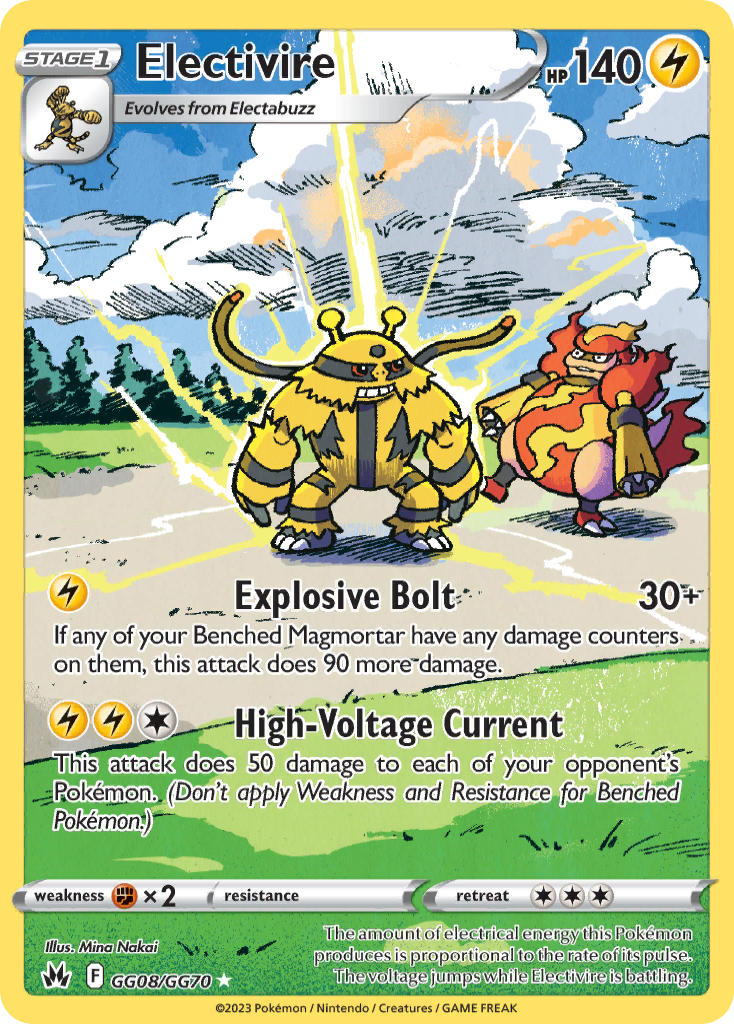 Electivire - GG08/GG70 (CRZ:GG) Holo Rare - Near Mint Holofoil