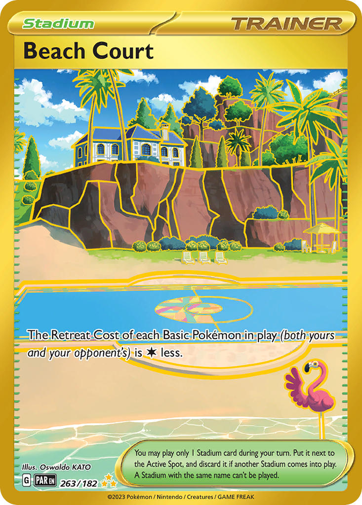 Beach Court - 263/182 (PAR) Hyper Rare - Near Mint Holofoil