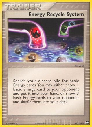 Energy Recycle System (PK 73/108) Uncommon - Near Mint Reverse Holofoi