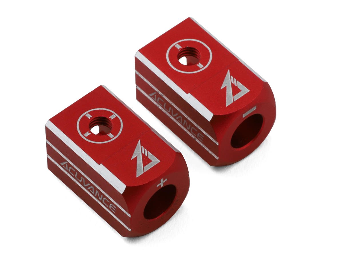 Acuvance Aluminum Battery Plug Grips Set w/4mm Bullet Connectors (Red/Red)