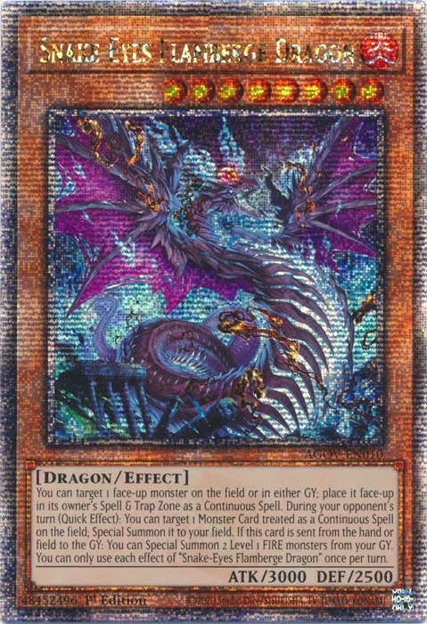Snake-Eyes Flamberge Dragon (AGOV-EN010) Quarter Century Secret Rare -