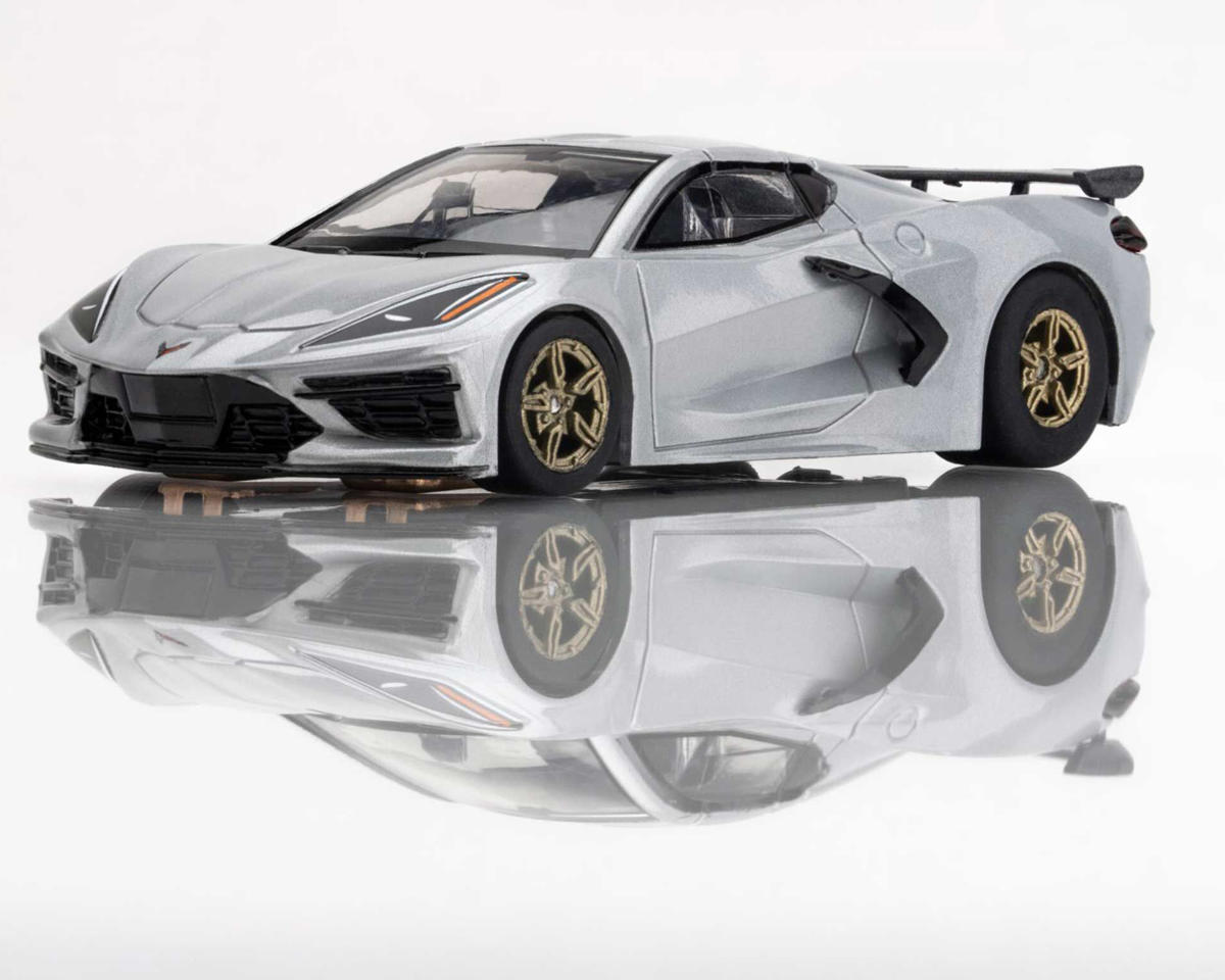 AFX Corvette C8 Riptide HO Slot Car (Silver) (LWB) (Mega G+)