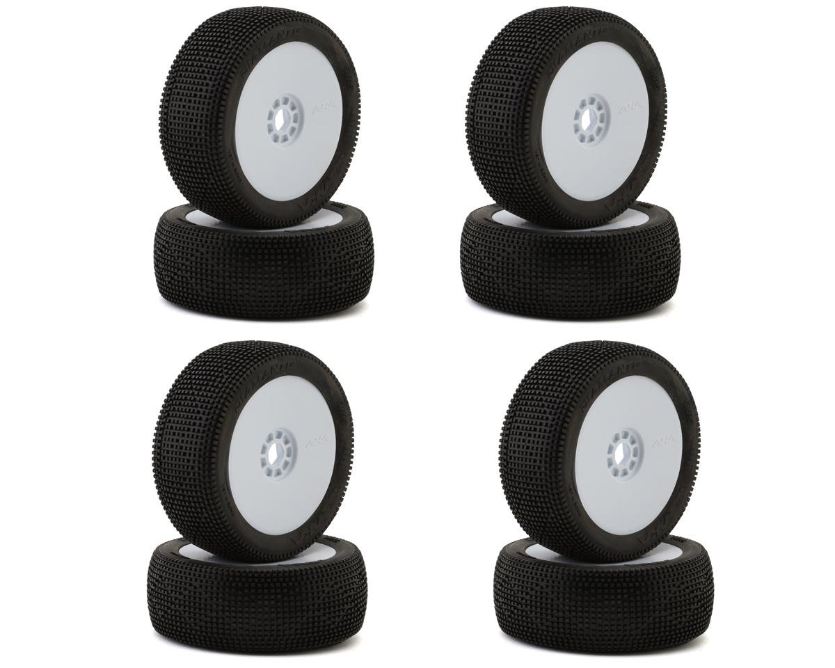 AKA Diamante 1/8 Buggy Tires Racer Bundle w/EVO Wheels (White) (8) (Super Soft - Long Wear)