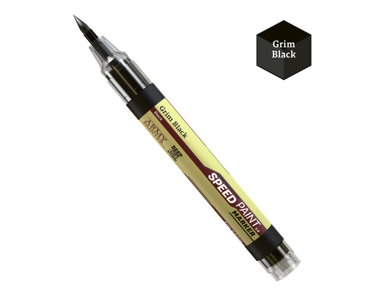 Army Painter Speedpaint 2.0 Felt-Tech Tip Paint Marker (Grim Black)
