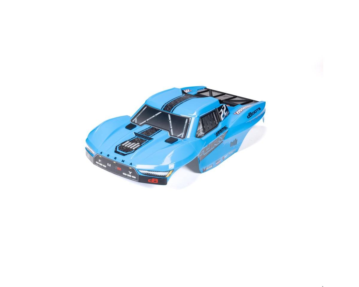 Arrma Fury 2WD 1/10 Clipless Painted Trimmed Body Set w/Decals (Blue)