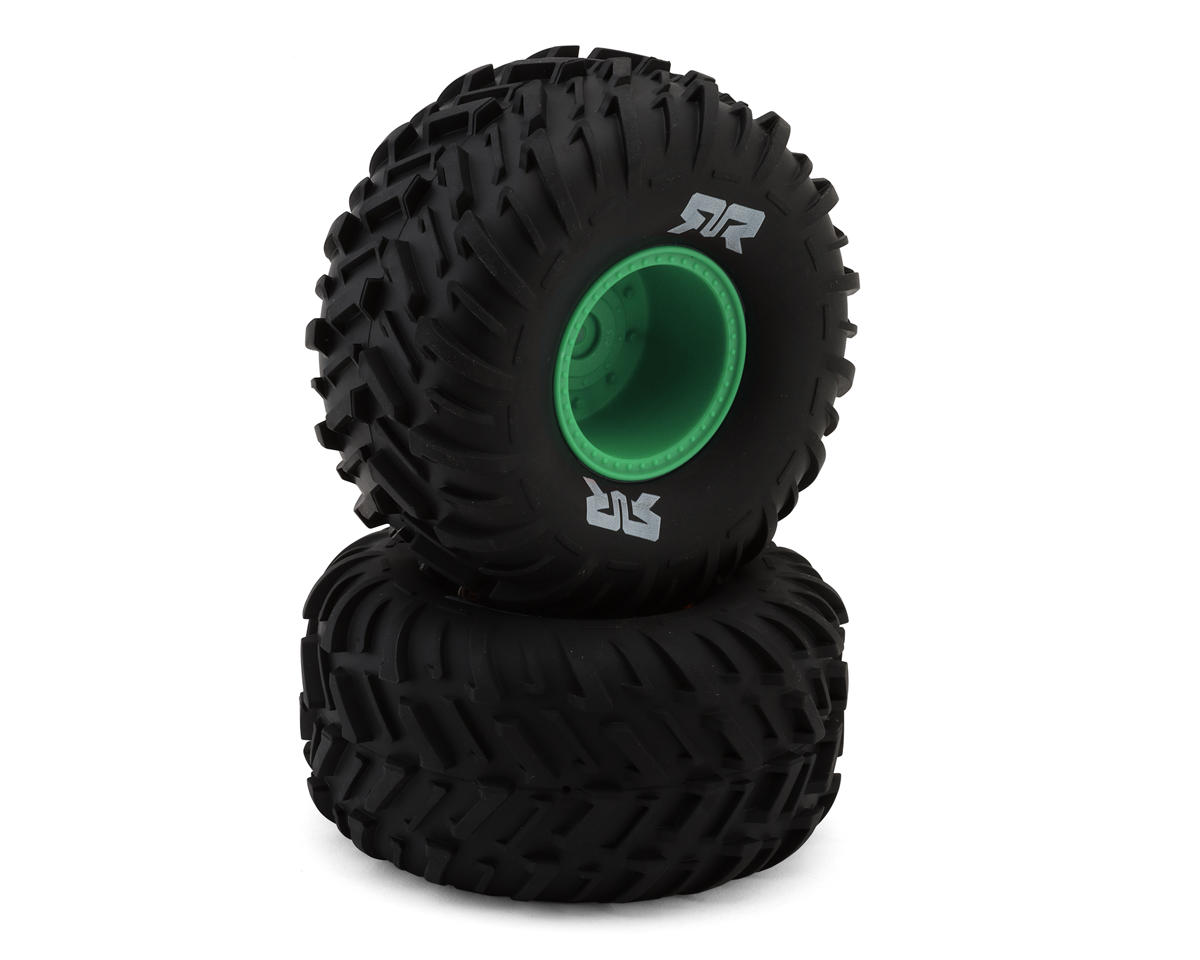 Arrma Quake dBoots Cut Chevron Monster Truck Pre-Mounted Tires (Green) (2)