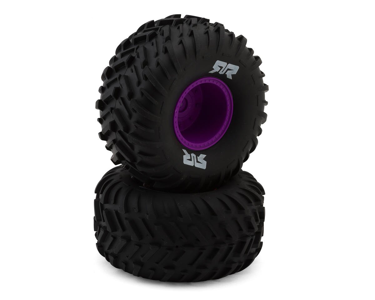 Arrma Quake dBoots Cut Chevron Monster Truck Pre-Mounted Tires (Purple) (2)