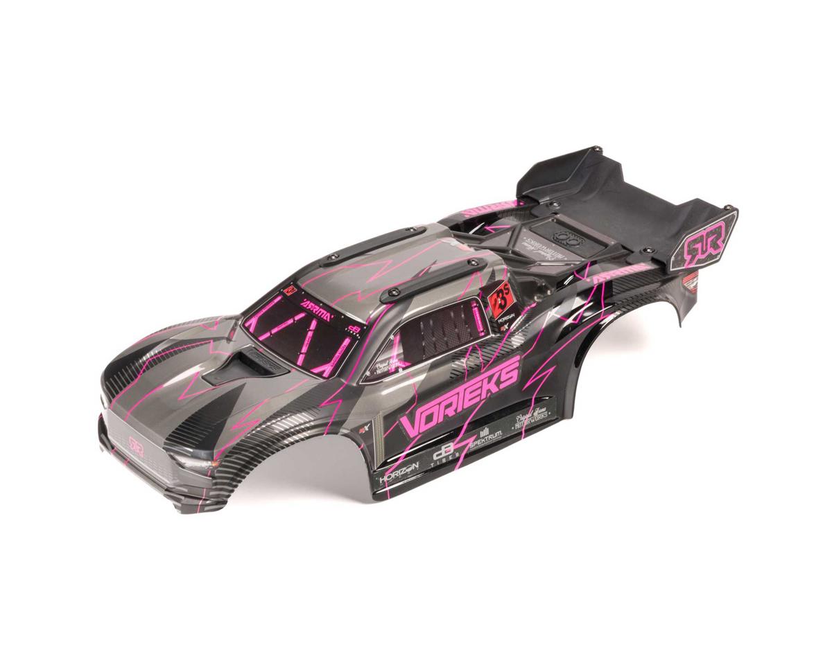 Arrma VORTEKS 2WD Painted Decaled Trimmed Body Set - Hidden Body Mount (Pink/Black)